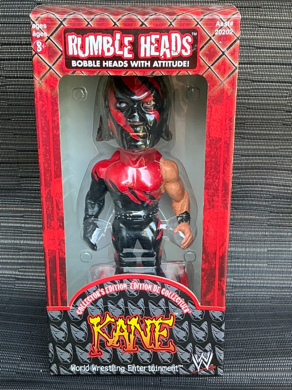WWE Rumble Heads Kane Bobblehead Collector's Edition Figure 2002 New In Box